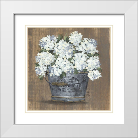 Heavenly Hydrangeas I White Modern Wood Framed Art Print with Double Matting by Norkus, Julie