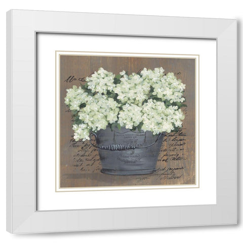 Heavenly Hydrangeas II White Modern Wood Framed Art Print with Double Matting by Norkus, Julie