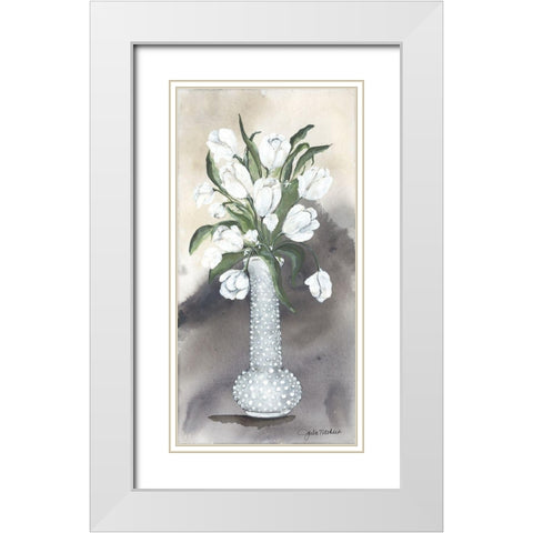 Hobnail Tulips White Modern Wood Framed Art Print with Double Matting by Norkus, Julie