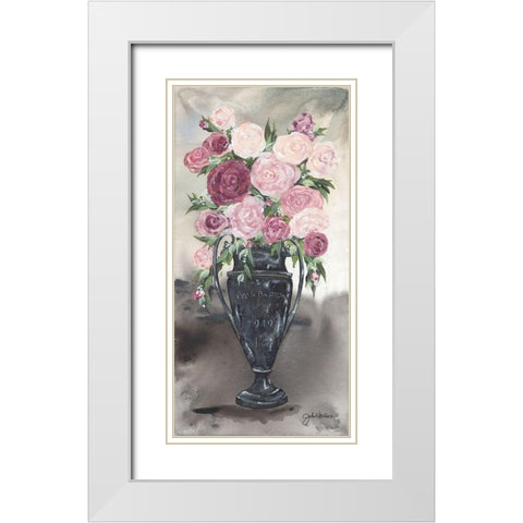 Ranunculus Topiary White Modern Wood Framed Art Print with Double Matting by Norkus, Julie