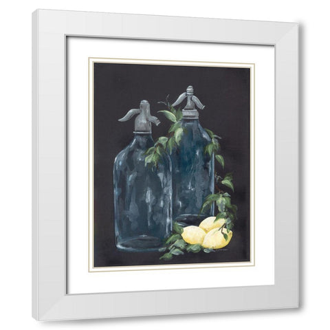 Seltzer Bottle with Lemons White Modern Wood Framed Art Print with Double Matting by Norkus, Julie