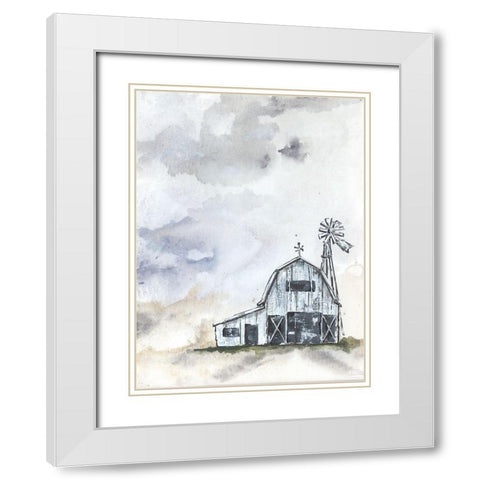 Haven Mini Barn White Modern Wood Framed Art Print with Double Matting by Norkus, Julie