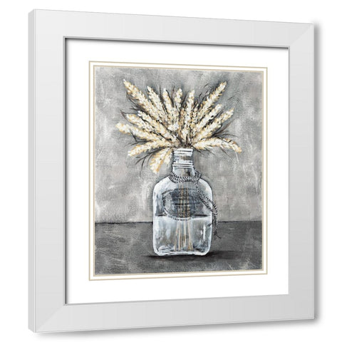 Boho Wheat White Modern Wood Framed Art Print with Double Matting by Norkus, Julie