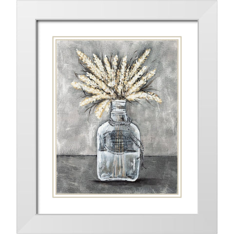 Boho Wheat White Modern Wood Framed Art Print with Double Matting by Norkus, Julie