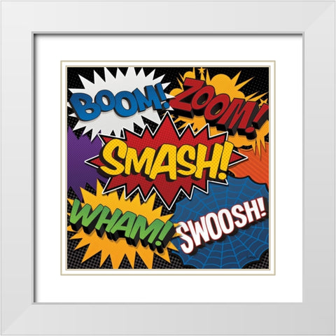Smash! White Modern Wood Framed Art Print with Double Matting by Rader, Lauren