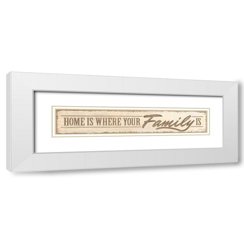 Home Isâ€¦ White Modern Wood Framed Art Print with Double Matting by Rader, Lauren
