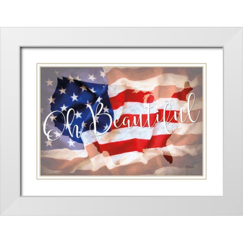 Oh Beautiful White Modern Wood Framed Art Print with Double Matting by Rader, Lauren