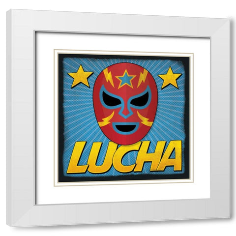 Lucha White Modern Wood Framed Art Print with Double Matting by Rader, Lauren