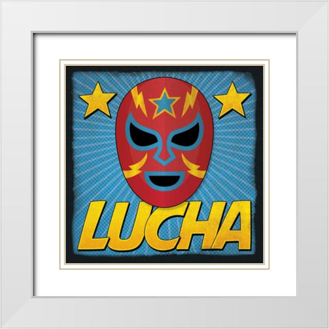 Lucha White Modern Wood Framed Art Print with Double Matting by Rader, Lauren