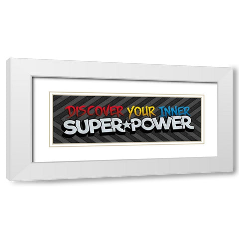 Superpower White Modern Wood Framed Art Print with Double Matting by Rader, Lauren
