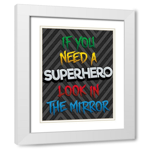 Look in the Mirror White Modern Wood Framed Art Print with Double Matting by Rader, Lauren