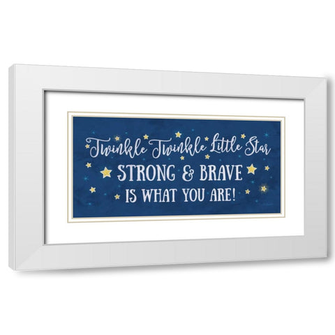 Twinkle Twinkle Little Star - Boy White Modern Wood Framed Art Print with Double Matting by Rader, Lauren