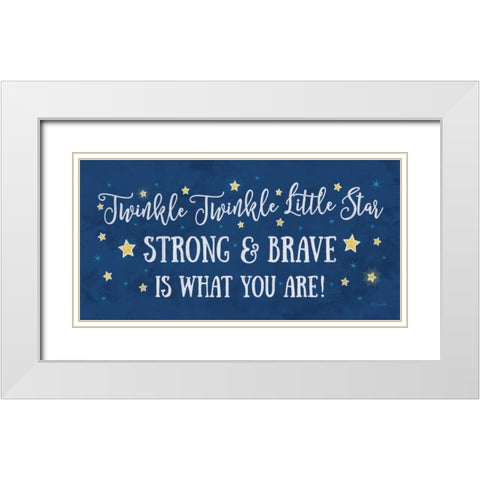 Twinkle Twinkle Little Star - Boy White Modern Wood Framed Art Print with Double Matting by Rader, Lauren
