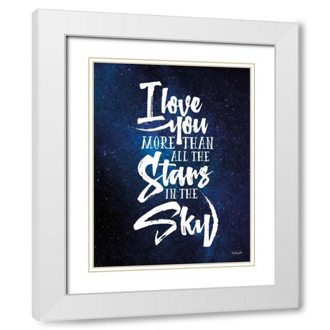 More than All the Stars White Modern Wood Framed Art Print with Double Matting by Rader, Lauren