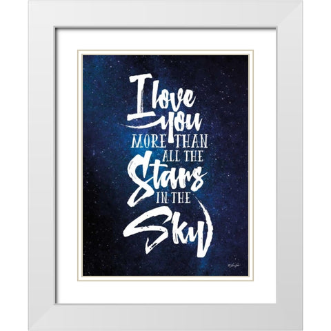 More than All the Stars White Modern Wood Framed Art Print with Double Matting by Rader, Lauren