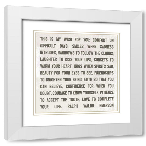 This is My Wish for You White Modern Wood Framed Art Print with Double Matting by Rader, Lauren