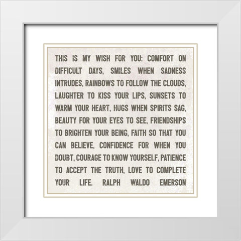 This is My Wish for You White Modern Wood Framed Art Print with Double Matting by Rader, Lauren