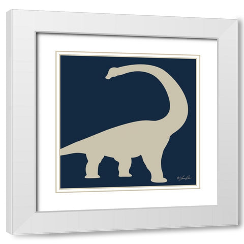 Dino II    White Modern Wood Framed Art Print with Double Matting by Rader, Lauren
