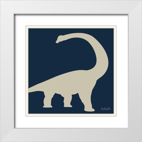 Dino II    White Modern Wood Framed Art Print with Double Matting by Rader, Lauren