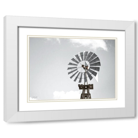 Windmill    White Modern Wood Framed Art Print with Double Matting by Rader, Lauren