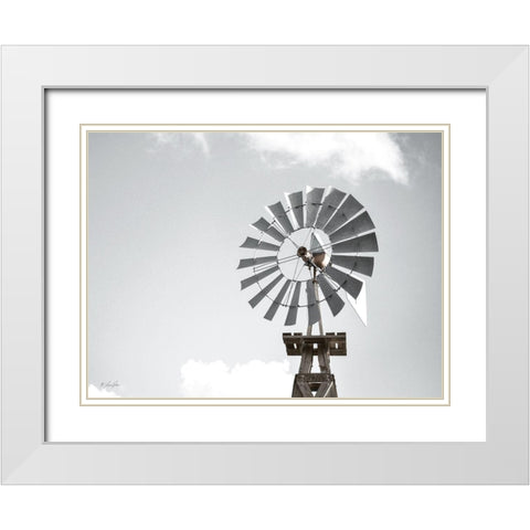 Windmill    White Modern Wood Framed Art Print with Double Matting by Rader, Lauren