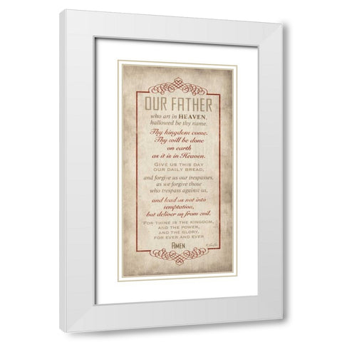 Our Father White Modern Wood Framed Art Print with Double Matting by Rader, Lauren