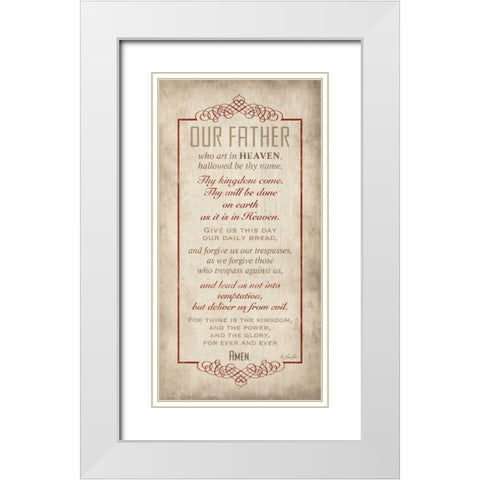 Our Father White Modern Wood Framed Art Print with Double Matting by Rader, Lauren