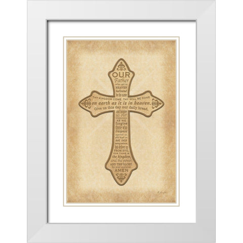 Our Father White Modern Wood Framed Art Print with Double Matting by Rader, Lauren