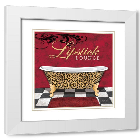 Lipstick Lounge White Modern Wood Framed Art Print with Double Matting by Rader, Lauren