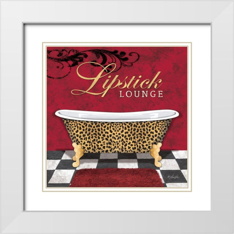 Lipstick Lounge White Modern Wood Framed Art Print with Double Matting by Rader, Lauren