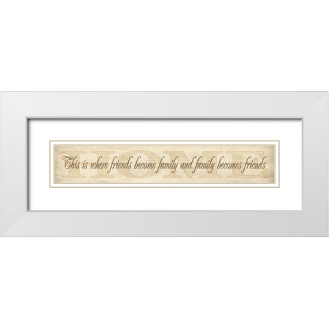 Friends Become Family White Modern Wood Framed Art Print with Double Matting by Rader, Lauren