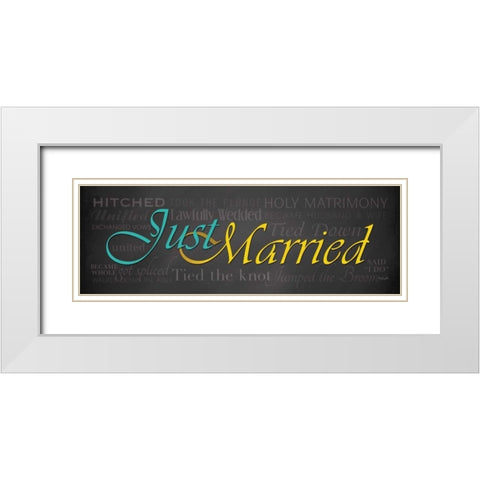 Just Married White Modern Wood Framed Art Print with Double Matting by Rader, Lauren