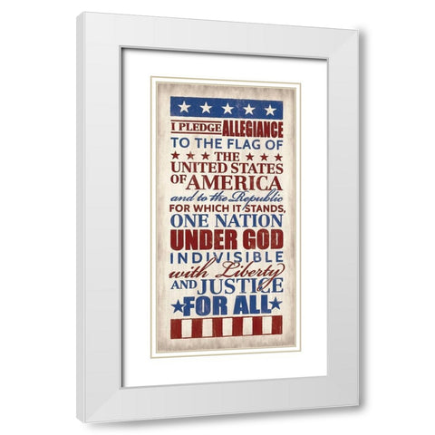 Pledge of Allegiance White Modern Wood Framed Art Print with Double Matting by Rader, Lauren