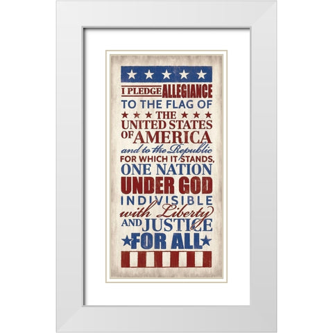 Pledge of Allegiance White Modern Wood Framed Art Print with Double Matting by Rader, Lauren