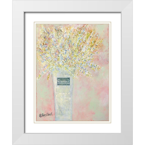 Blessed White Modern Wood Framed Art Print with Double Matting by Ebert, Roey