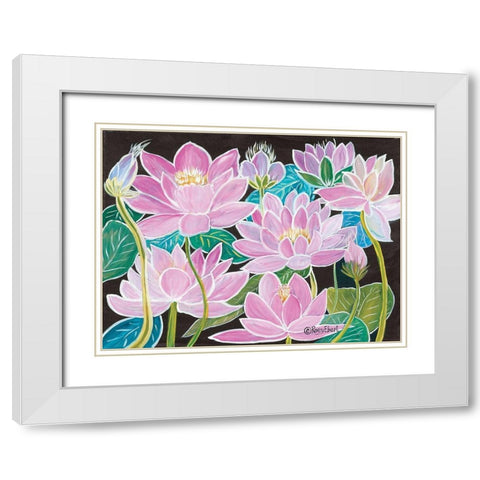 One Big Happy Family White Modern Wood Framed Art Print with Double Matting by Ebert, Roey