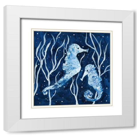 Swimming Party White Modern Wood Framed Art Print with Double Matting by Ebert, Roey