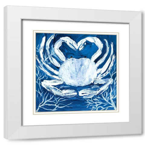 Midnight Ghost Crab White Modern Wood Framed Art Print with Double Matting by Ebert, Roey