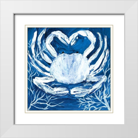Midnight Ghost Crab White Modern Wood Framed Art Print with Double Matting by Ebert, Roey