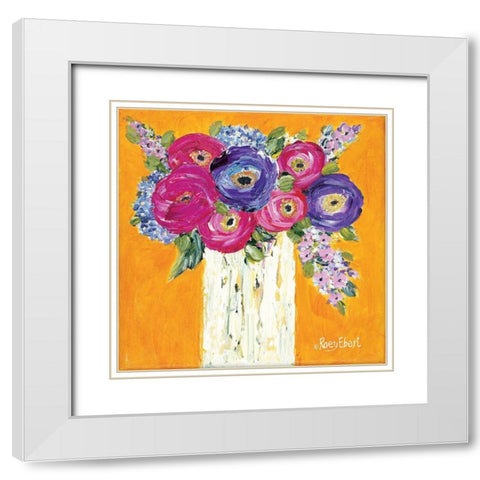 Vase Full of Sunshine White Modern Wood Framed Art Print with Double Matting by Ebert, Roey