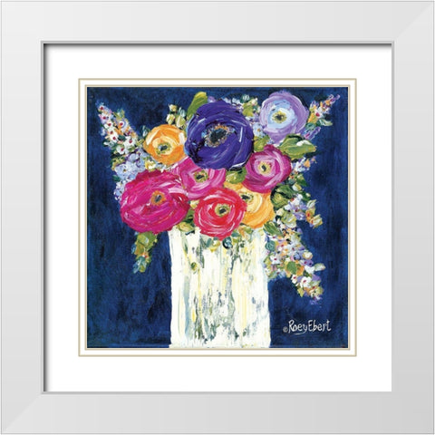 True Blue White Modern Wood Framed Art Print with Double Matting by Ebert, Roey