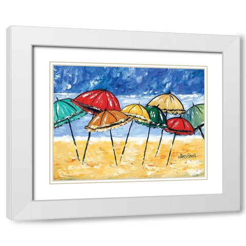 Beach Party White Modern Wood Framed Art Print with Double Matting by Ebert, Roey