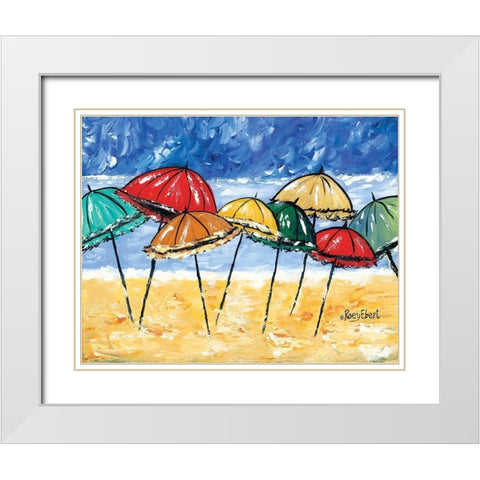 Beach Party White Modern Wood Framed Art Print with Double Matting by Ebert, Roey