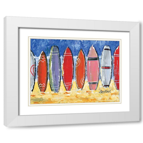 Beach Vibes White Modern Wood Framed Art Print with Double Matting by Ebert, Roey