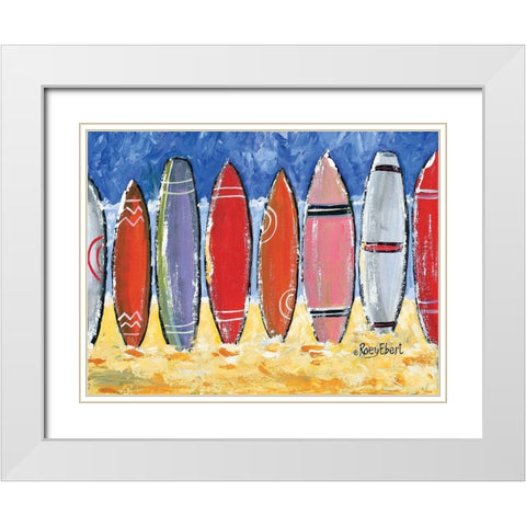 Beach Vibes White Modern Wood Framed Art Print with Double Matting by Ebert, Roey