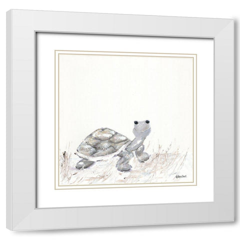 Hi Little One White Modern Wood Framed Art Print with Double Matting by Ebert, Roey