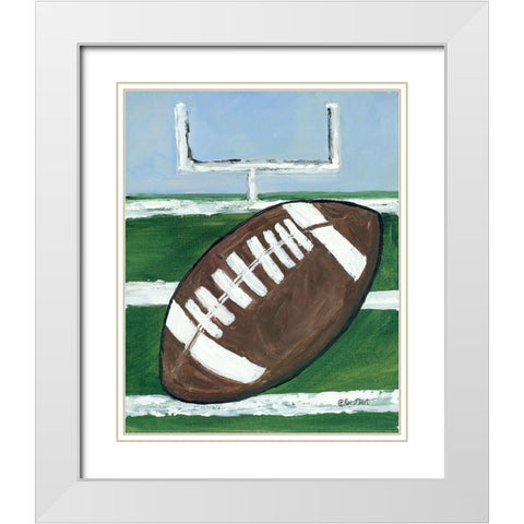 Football White Modern Wood Framed Art Print with Double Matting by Ebert, Roey