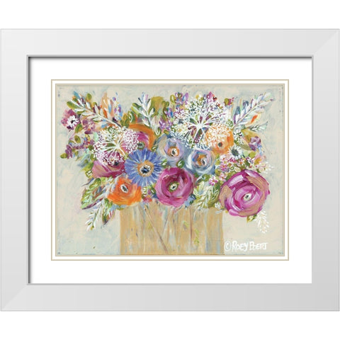 Golden Vase I White Modern Wood Framed Art Print with Double Matting by Ebert, Roey