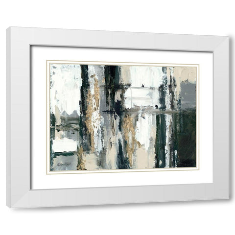 Blurred Lines White Modern Wood Framed Art Print with Double Matting by Ebert, Roey