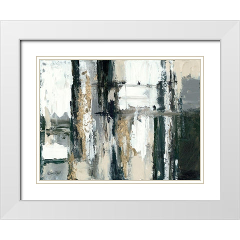 Blurred Lines White Modern Wood Framed Art Print with Double Matting by Ebert, Roey